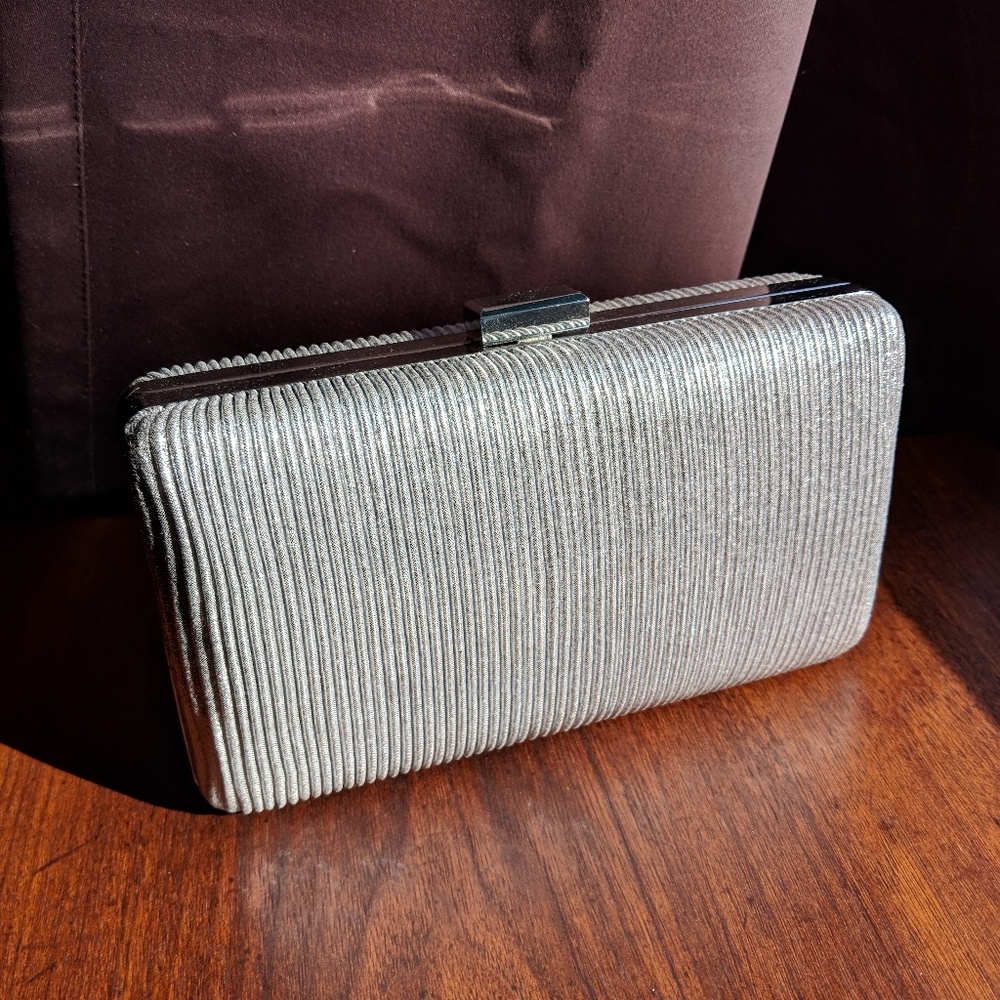 Lenore By La Regale Ribbed Minaudiere Clutch